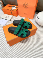 HM Chypre Sandal Dark Green Mix Black Suede 963237
