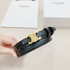 CEL Gold Buckle Belt 18mm Black Calfskin 176702