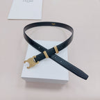 CEL Gold Buckle Belt  25mm Black Calfskin 176706