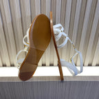 cl roman sandal white brown calfskin