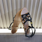 cl roman sandal black brown calfskin