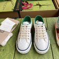 GG 26 Platform Sneaker White Green Monogram Canvas 632829
