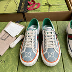 GG 26 Platform Sneaker Light Blue White Monogram Canvas 632831