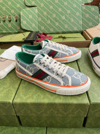 GG 26 Platform Sneaker Light Blue White Monogram Canvas 632831