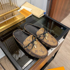 LV GLORIA FLAT LOAFER CLASSIC MONOGRAM PALE BROWN