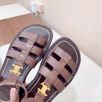 LYMPIA GLADIATOR SANDAL IN CALFSKIN CHOCOLATE BROWN