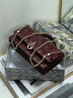 my cd mini 21 burgundy patent lambskin