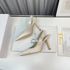 cd slingback pumps 95 white silk fabric