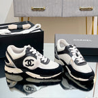 CC Sneaker In Black Mesh Fabric Print Logo 149842