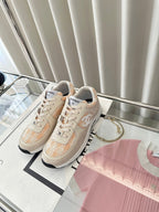 cc sneaker white orange tweed dark cream calfskin