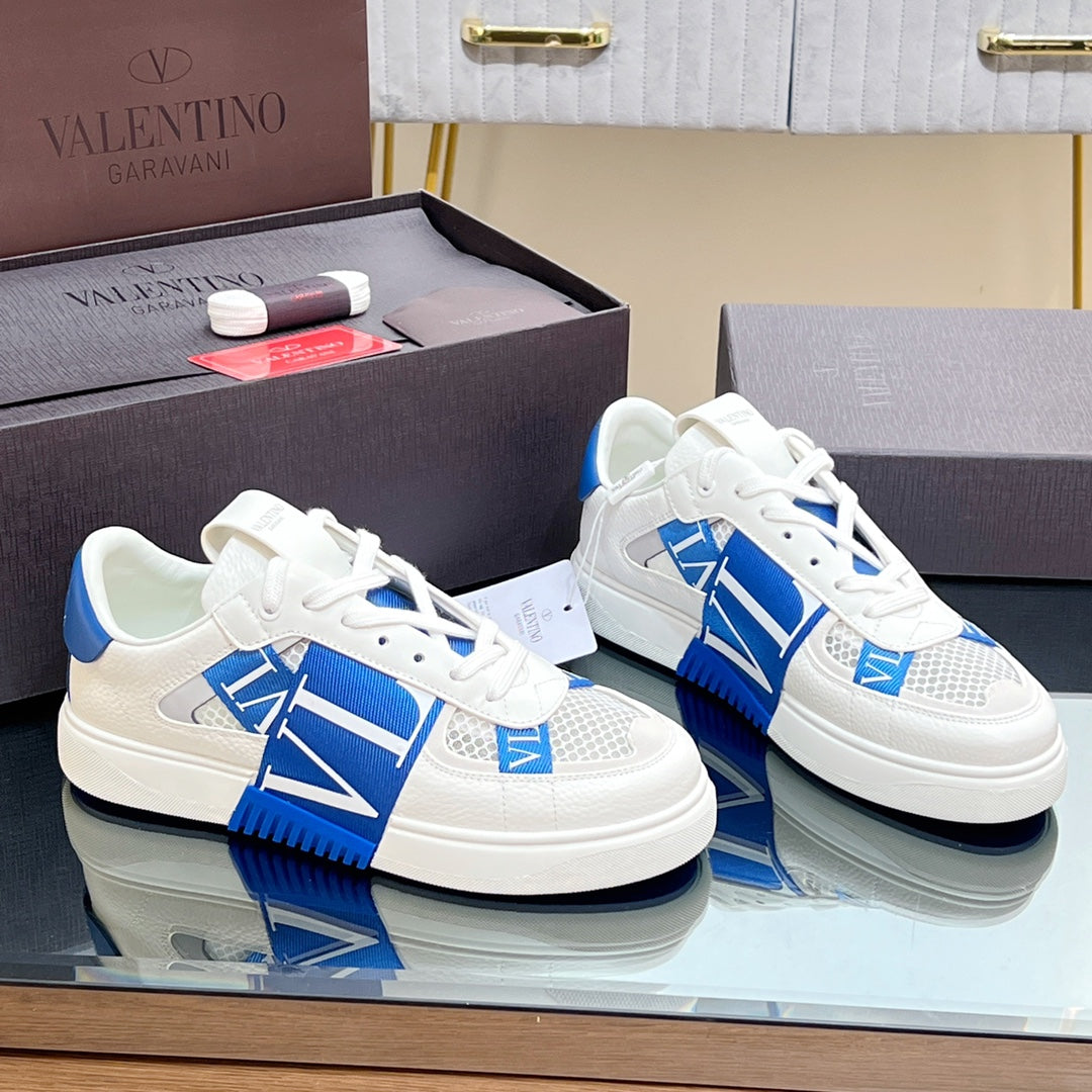 VT 2025 Sneakers White Blue Mesh Calfskin Fabric 546970