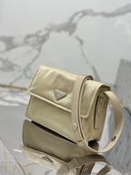 PRA CINI 23 MEDIUM BAG IN FLAX YELLOW RE-NYLON WITH STRAP