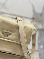 PRA CINI 23 MEDIUM BAG IN FLAX YELLOW RE-NYLON WITH STRAP