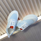 HM Giga 50 Sneaker Peaceful Blue Canvas White Goatskin Orange