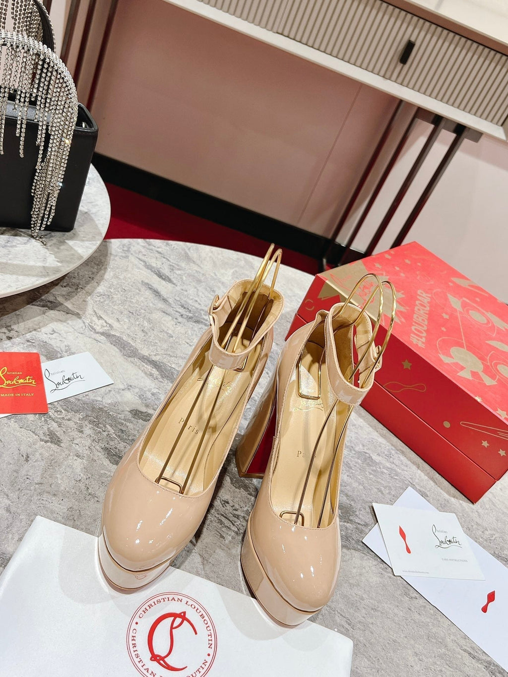 CL Platforms Movida Jane 130 mm Patent Leather Nude