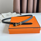 HM GAMMA BUCKLE & REVERSIBLE BLACK LEATHER STRAP 13MM GOLD HARDWARE