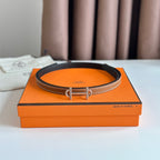 HM GAMMA BUCKLE & REVERSIBLE BRONZE BROWN AND BLACK LEATHER STRAP 13MM COPPER HARDWARE
