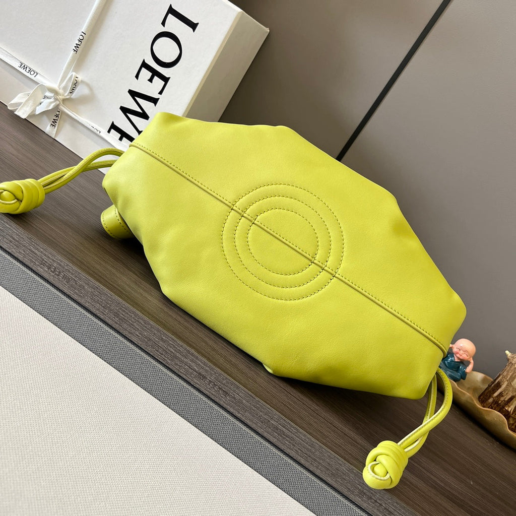 Loewe Small Dumpling Bag 35 Lemon Yellow Calfskin 280647