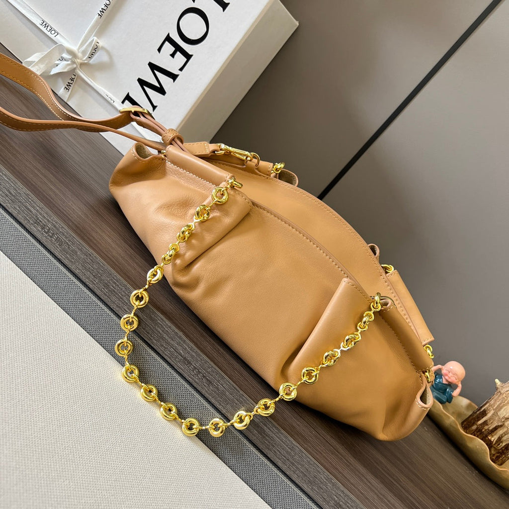 Loewe Small Dumpling Bag 35 Light Tan Calfskin 280639