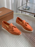 lp dot sole walk loafer brownish pink suede 1
