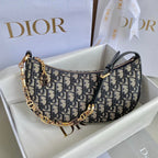 CD lounge underarm bag 26 blue classic floral fabric