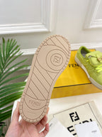 FENDI TRAINER SNEAKER IN YELLOWISH GREEN LAMBSKIN