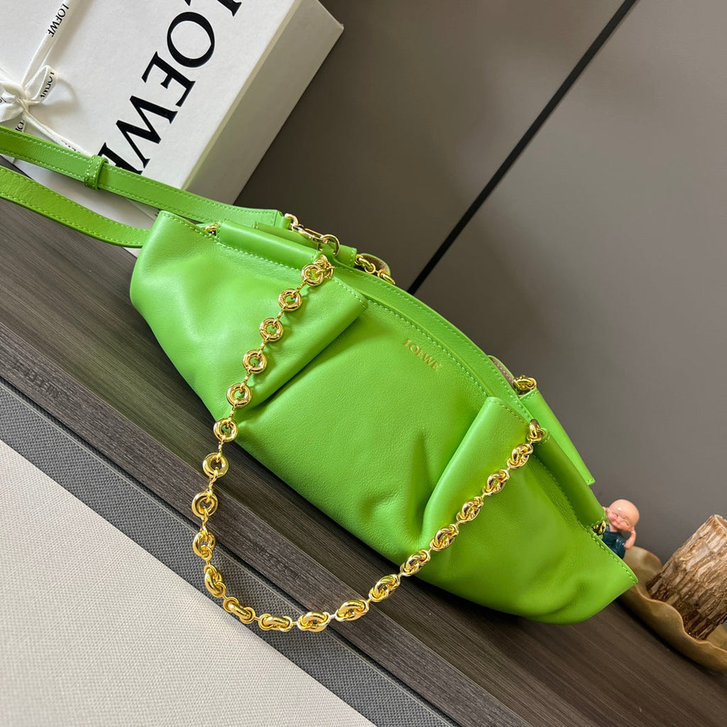 Loewe Small Dumpling Bag 35 Green Calfskin 280643