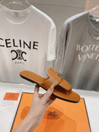 CLASSIC H BUCKLE SANDALS CARAMEL LAMBSKIN