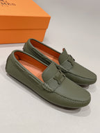 HM Men's Loafer Moss Green Cowhide 557571