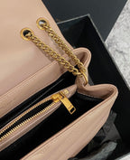 LOULOU PUFFER SMALL 25CM DARK BEIGE QUILTED LAMBSKIN