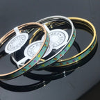 H Enamel Bangle Light Turquoise Bracelet