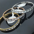H Enamel Bangle White Gray Bracelet