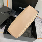 LOULOU MEDIUM 32 BEIGE QUILTED LEATHER SILVER HARDWARE