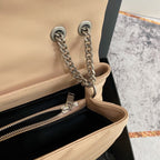 LOULOU MEDIUM 32 BEIGE QUILTED LEATHER SILVER HARDWARE