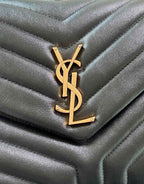 LOULOU MEDIUM 32 BLACK QUILTED LEATHER GOLD HARDWARE