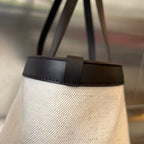 FLIP FLAP 38 IN WHITE CANVAS AND BLACK CALSKIN