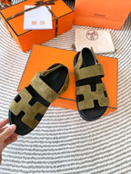HM Genius Sandal Moss Green Brown Suede 963540