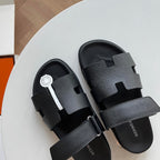 HM Men's Chypre Slide Black Calfskin 538596