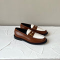 SL LE LOAFER BROWN AND WHITE CALFSKIN