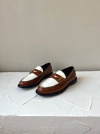 SL LE LOAFER BROWN AND WHITE CALFSKIN
