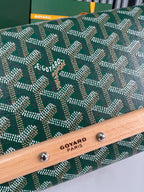 MONTE-CARLO PM CLUTCH 25 IN GREEN GOYARDINE CANVAS