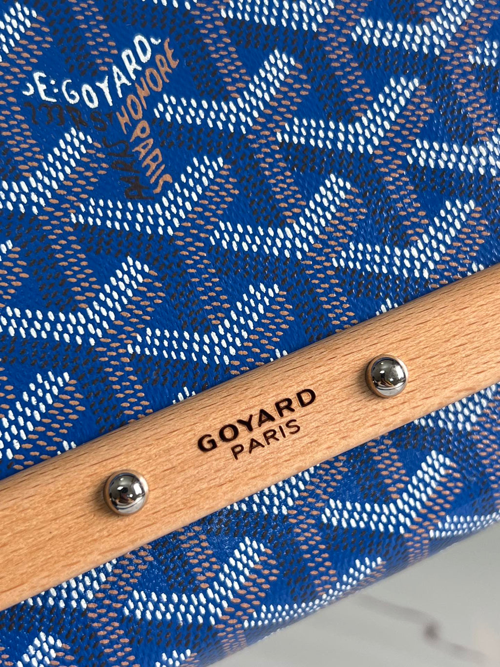 MONTE-CARLO PM CLUTCH 25 IN SAPPHIRE BLUE GOYARDINE CANVAS