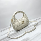 miuwander hobo 23 white matelasse leather