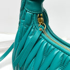 miuwander hobo 23 light sea green matelasse leather