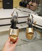 SL SUPER HIGH HEELS SANDAL METALLIC GOLD CALFSKIN