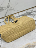 PRA BEIGE CROCHET TOTE BAG 40CM