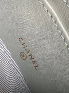 cc zipped wallet 14cm light cloud blue caviar gold hardware