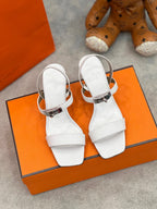 Glamour 75 Sandal White Leather