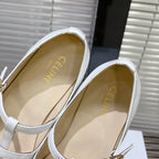 FLAT SANDALS WITH DOUBLE STRAP-DESIGN LEATHER WHITE