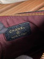 cc zipped wallet 15 black caviar gold hardware